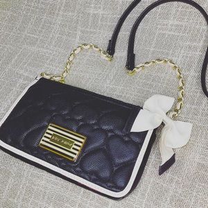 COPY - Betsey Johnson black quilted crossbody bag